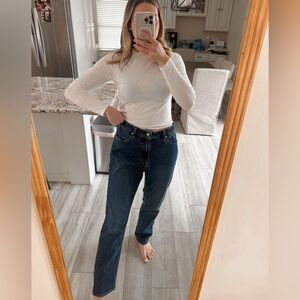 GAP Curvy 90s Straight High Rise Jeans Dark Wash Size 32 14R